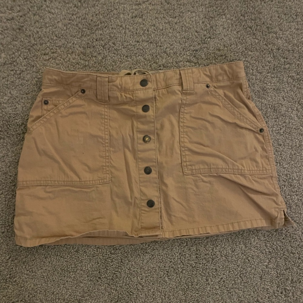 Tan Cargo Mini Skirt